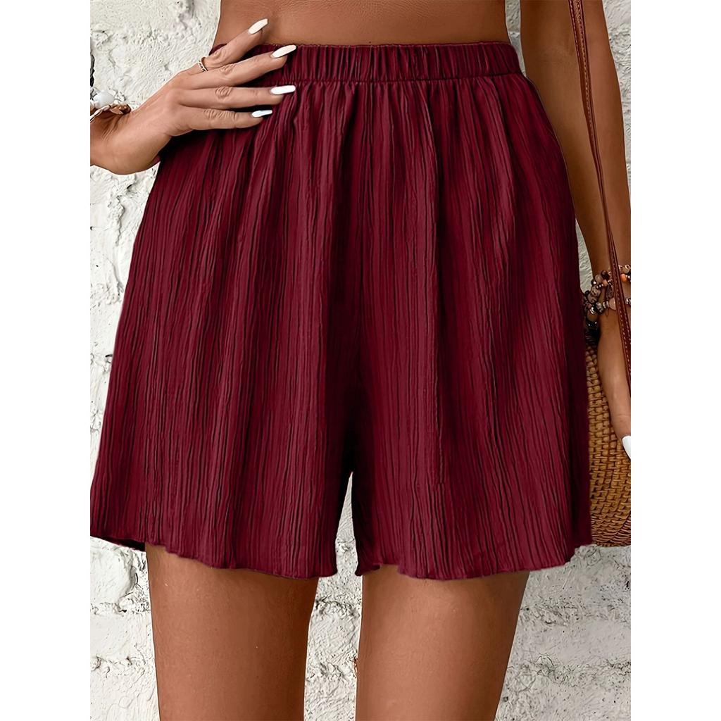 Dámské letní šortky s elastickým pasem - Prodyšné a pohodlné, Multifunkční na pláž, na piknik, pro volný čas, Elegantní vzhled, Měkká tkanina