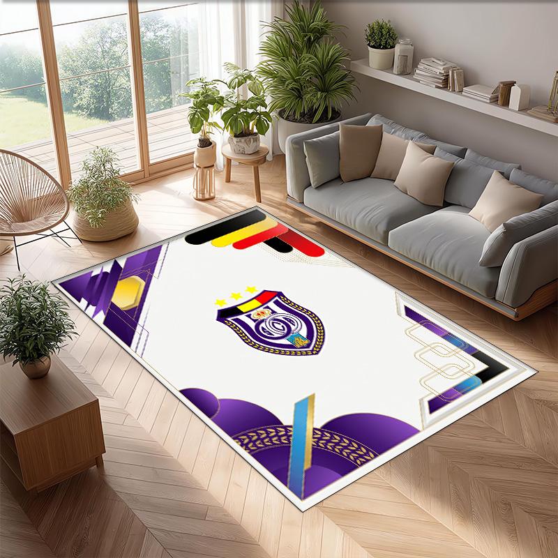 Anderlecht FC Soccer Football Pattern Soft Area Rug Non Slip Indoor Floor Carpet Sports Decor Mat for Bedroom