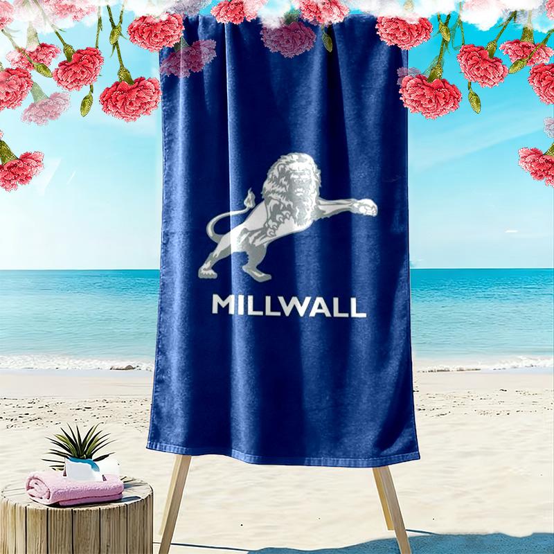 Millwall FC Print Beach Towel, Large Soft Quick Dry Towel for Beach Camping Swimming