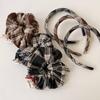 Korean Retro Plaid Bow Hair Tie - Women's High Skull Headband, New for Early Autumn 2025