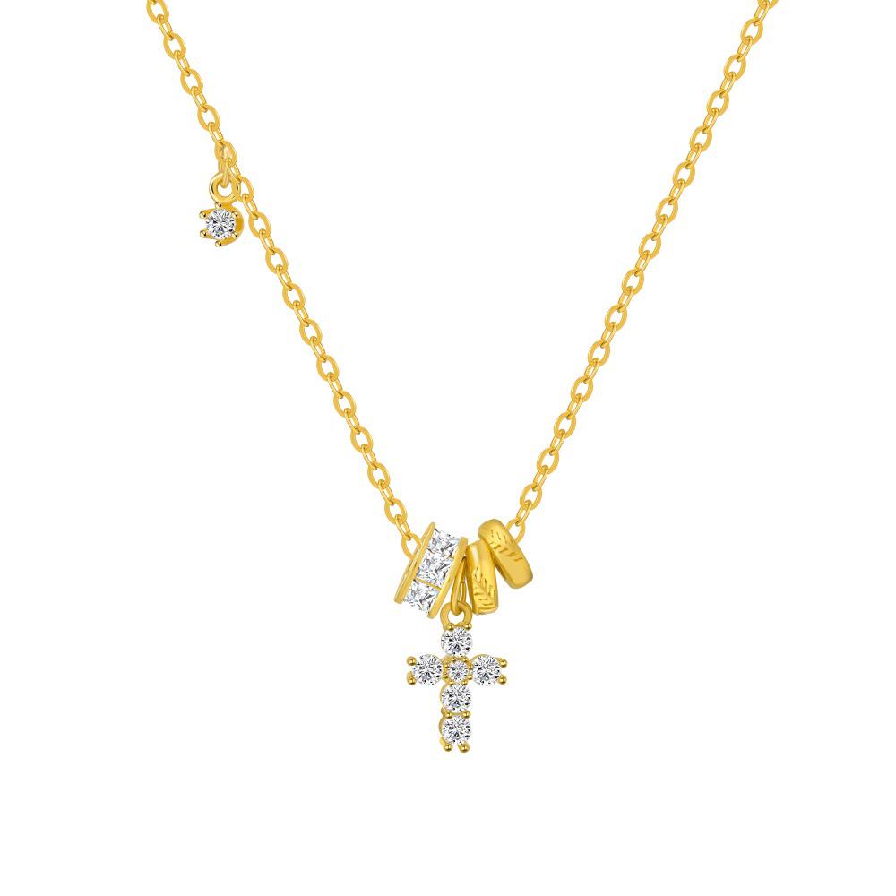 Exquisite S925 Sterling Silver Cross & Wheat Ear Necklace for Women 925 Sterling Silver
