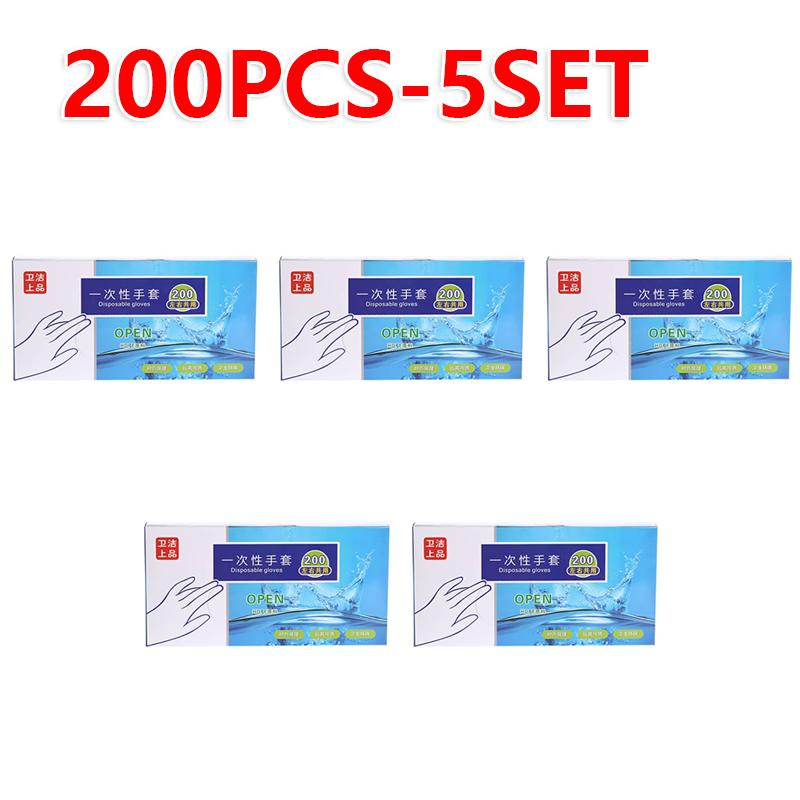 100/200PCS Disposable PE Gloves Clear Plastic Food Safe Cooking Cleaning Kitchen Restaurant BBQ Handling Essentials