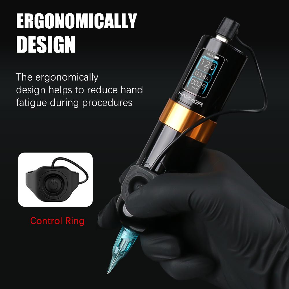 Wireless Tattoo Machine Rotary Pen Powerful Brushless Motor with 4mm Stroke For Tattoo Artists Ring Switch