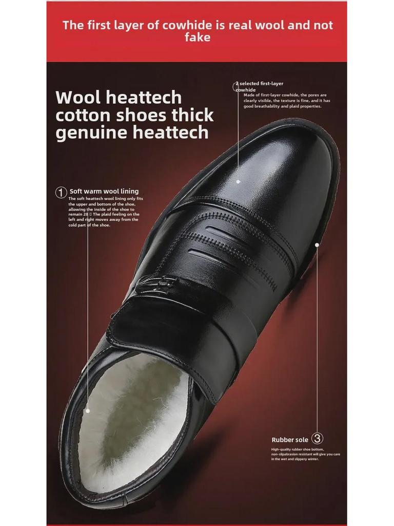 Men's Winter High-Top Leather Boots: Velvet-Lined, Non-Slip, Casual/Formal Style