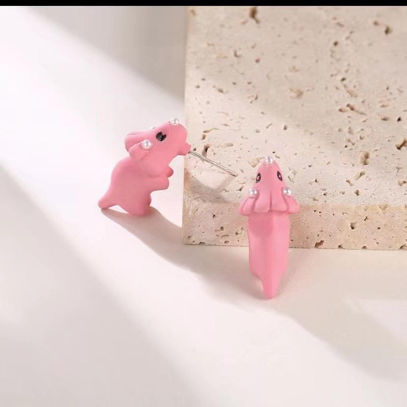 

2 штуки/1 пара милых мультяшных сережек для девочек с животными, милые маленькие динозаврики, собака корги, акулий укус, забавные серьги, модный подарок a pair