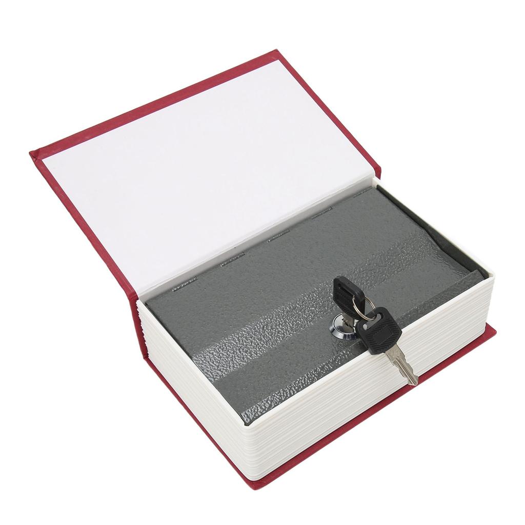 Book Safe Storage Box with Keys Stainless Steel Secret Hidden Book Shape Case for Home Office Shop