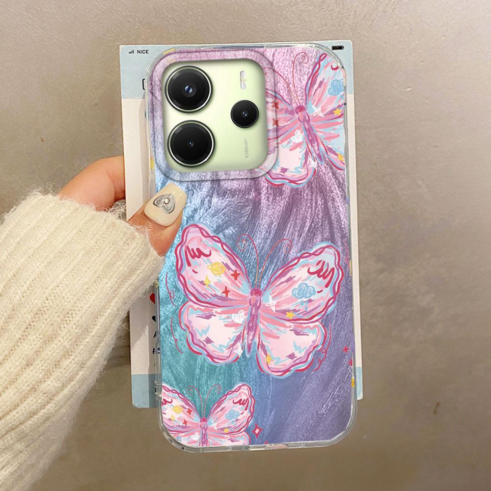 Cartoon Multicolor Butterfly Phone Case for Xiaomi 13T 14T Pro Redmi Note 14 13 Pro 13 13C A5 Poco A71 Shell Silicone Back Cover
