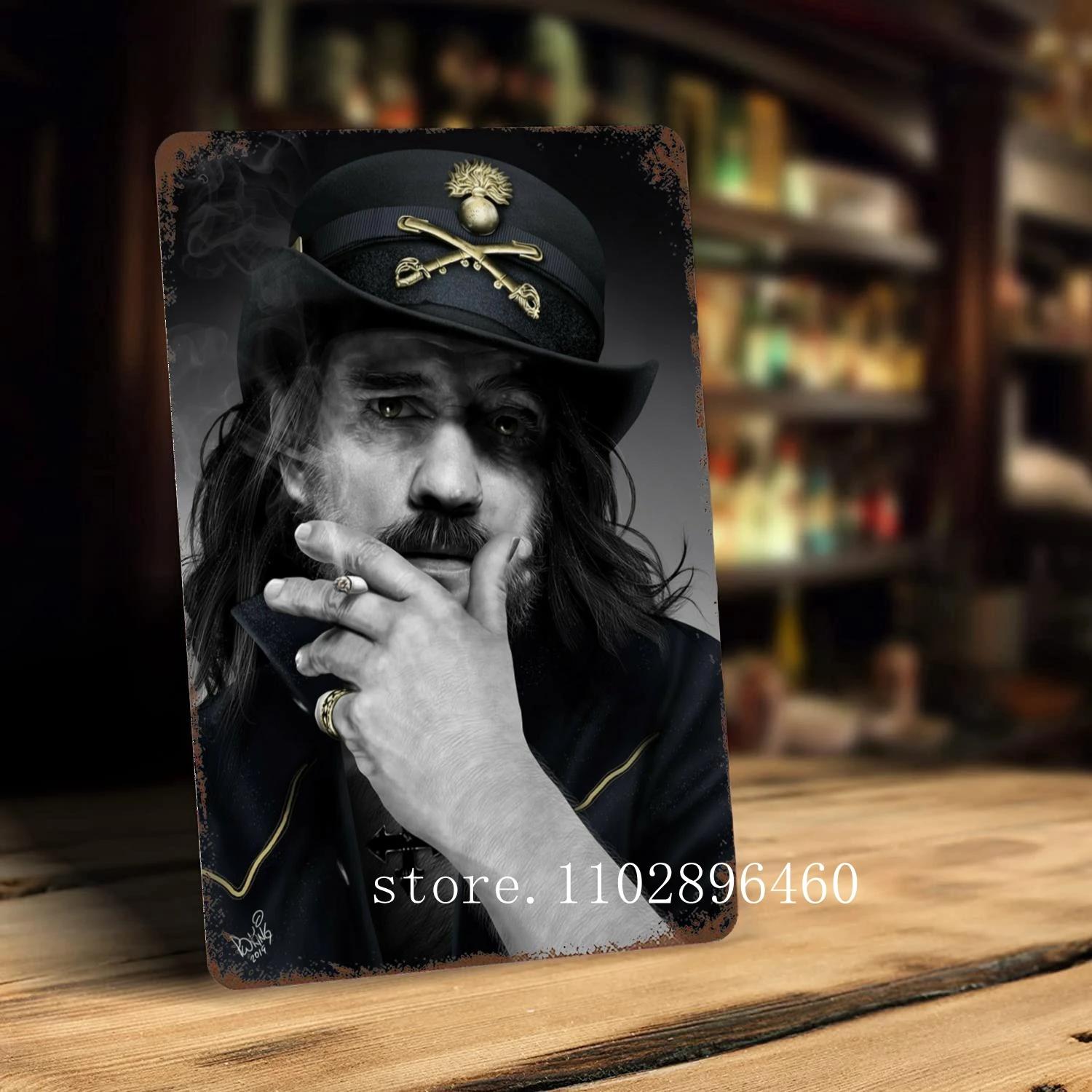 lemmy kilmister Metallschilder & Schilder Wanddeko Vintage Blechschilder Captain Metall Poster Dekor für Bar Pub Club Wanddekoration 20x30cm（7.8x11.8inch）