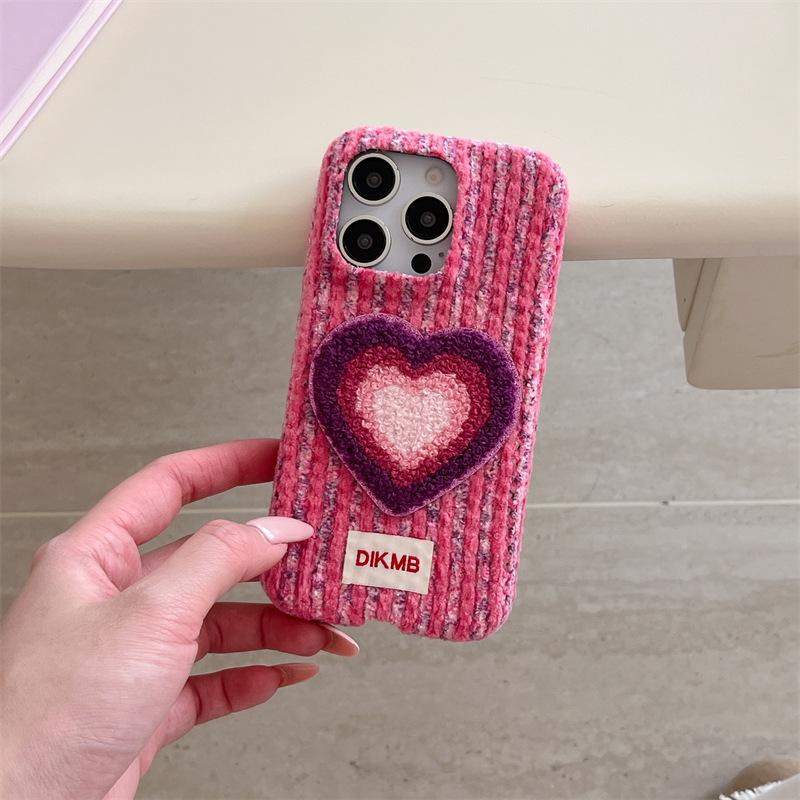 New Autumn and Winter Velvet Corduroy Phone case Girl's love Soft case Suitable for IPhone17 16 15 ProMax Phone case