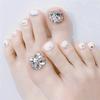 J-15 White Diamond Wearable Removable Toenail Stickers - Handmade Light-Cured Fake Nails
