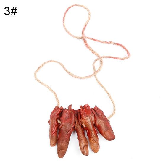 Realistic Bloody Hand Lung Body Organ Necklace Hanging Decor Halloween Props