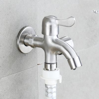 Mop Pool Faucet Household Washing Machine Water Tap Wall Mounted Single Cold Water Dual Handle Multifunctional Bathroom Faucets