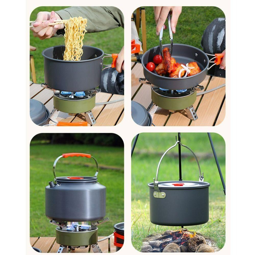 Aluminum Alloy Camping Cookware Kit Nonstick Coating Water Kettle/Pan Pot/Saucepan  Picnic
