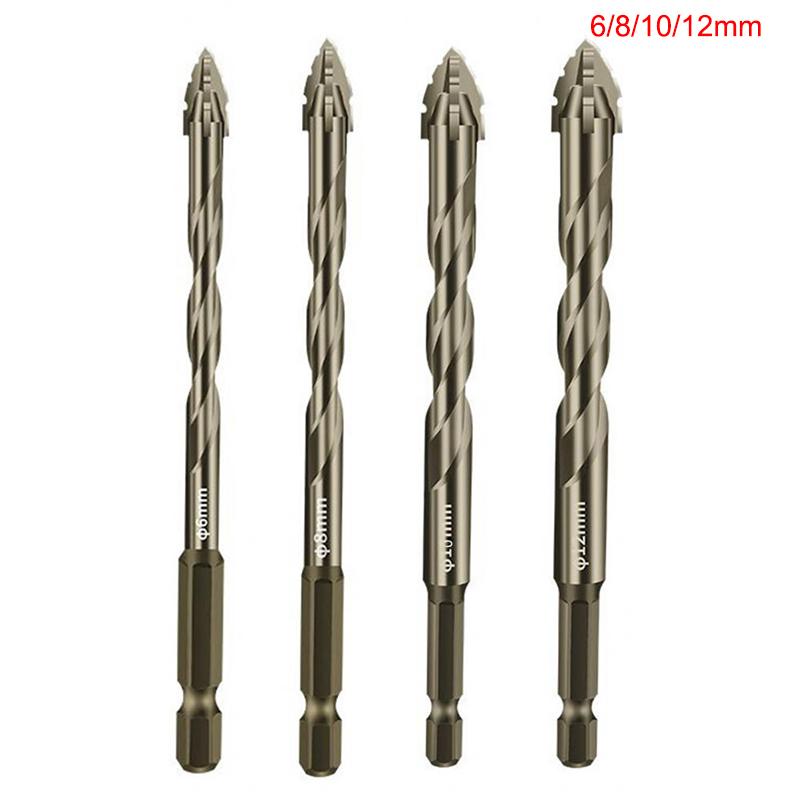 

Эксцентриковая дрель с четырьмя канавками для стеклянной плитки, пробивание отверстий в каменной плите, треугольная для электроинструментов, сверла, аксессуары в наличии 6/8/10/12mm