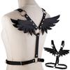 Angel Wing Faux Leather Adjustable Harness Waist Shoulder Bondage Halterneck