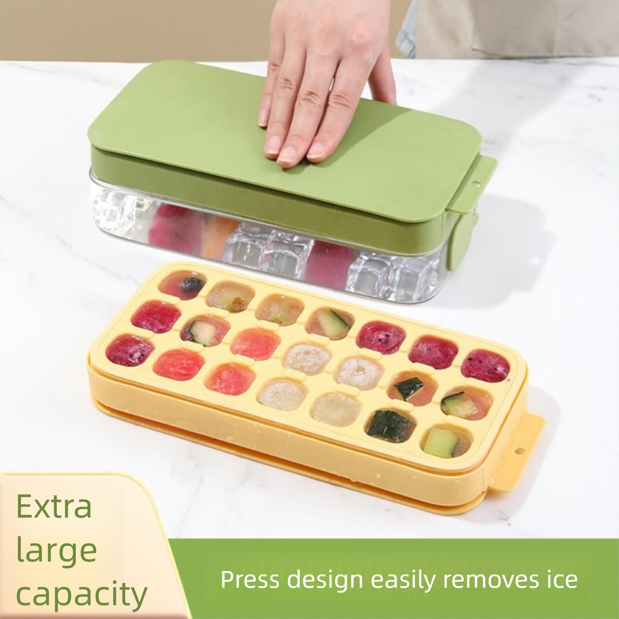 

Silicone Pressing Ice Cube Molds Reusable Ice Maker Easy To Clean Ice Mould Tray Cocktail білий