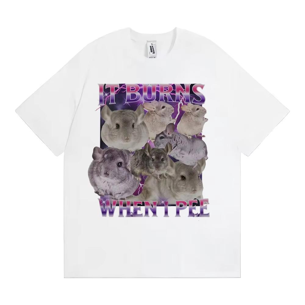 

Creative Humor Printed Pure Cotton T-shirt Men and Women with The Same Round Neck Cotton Short-sleeved T-shirt Funny Clothes S