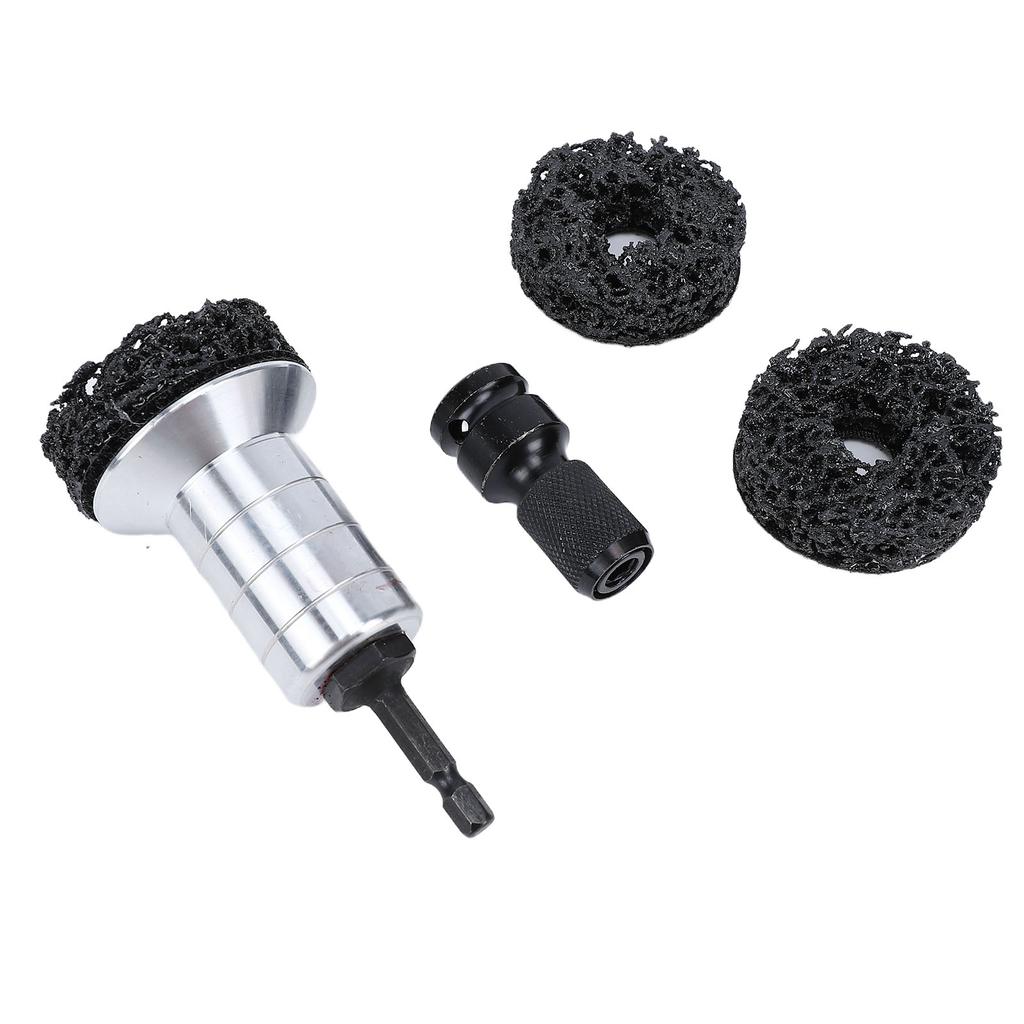 Radnaben-Reinigungskit Rostentferner für Bremsscheibe und Radbolzen 1/2 Zoll Schraubenschlüssel-Adapter mit 2 Ersatz-Schleifscheiben