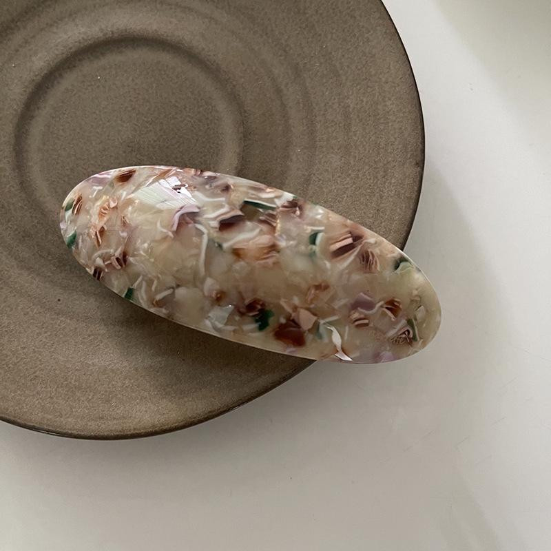 Koreanische Haarklammer mit Gold-Label-Textur - Halboffene Federklammer Kopfschmuck