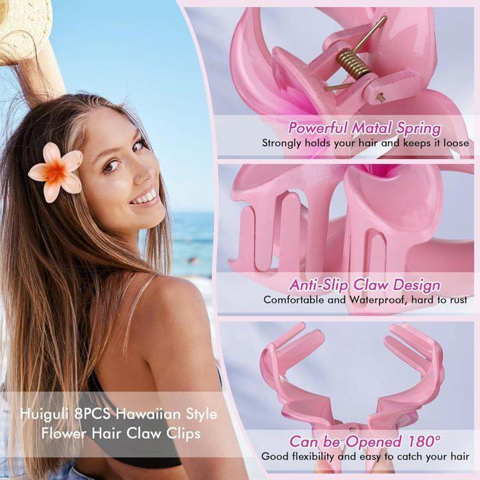 Pinces à cheveux - Lot de 8 - Fleur colorée - Antidérapante - Haute qualité