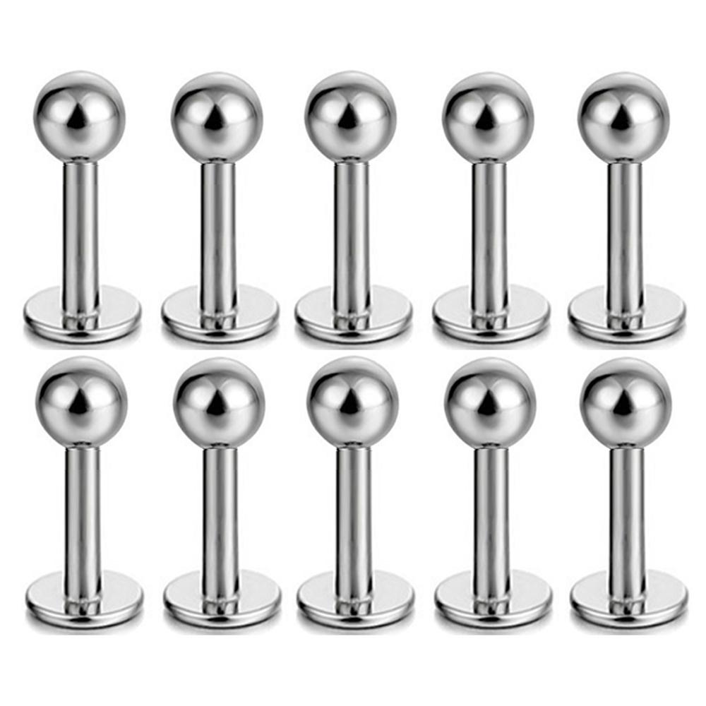 2/5/10Pcs Medical Stainless Steel Labret, Lip Piercing Jewelry Tragus Cartilage Ear Studs Earrings For Women / Men Trend
