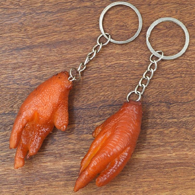6 Pcs Chicken Wing Keyrings Decorative Keychain Car Key Chain Simulation Food Keychain Hanging Ornaments Bag Pendant