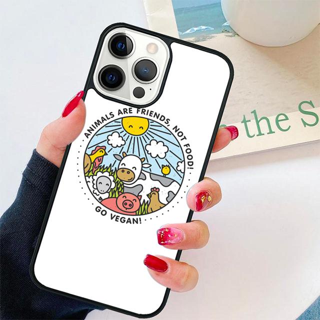 

VEGAN QUOTES Rabbit LOVE VEGGIE Cover For iPhone 17 Air 15 16e 14 13 12 Pro Max 11 Pro Max Plus Phone Case Coque iPhone 17pro