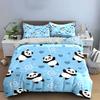 Cute Panda and Hearts Pattern Bedding Duvet Cover Set Duvet Cover Pillowcases  (1*Duvet Cover 2*Pillowcases, without duvet insert)