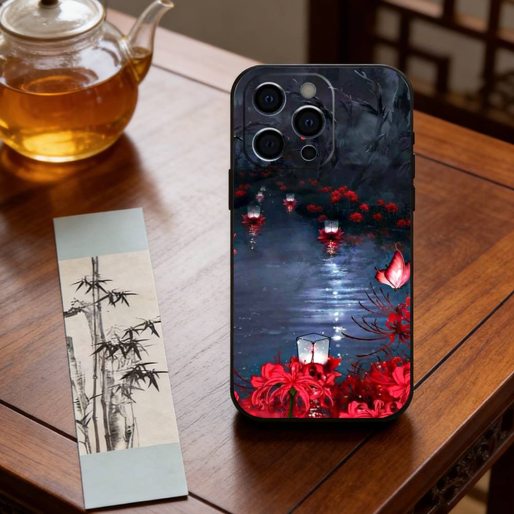 Rote Spinnenlilie Handyhülle Silikon Weich Für IPhone 17 16 15 14 13 12 11 X XR Plus Pro Max Plus
