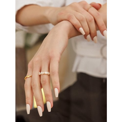 

Reusable Nail Tips Nude Beige (Coffin)