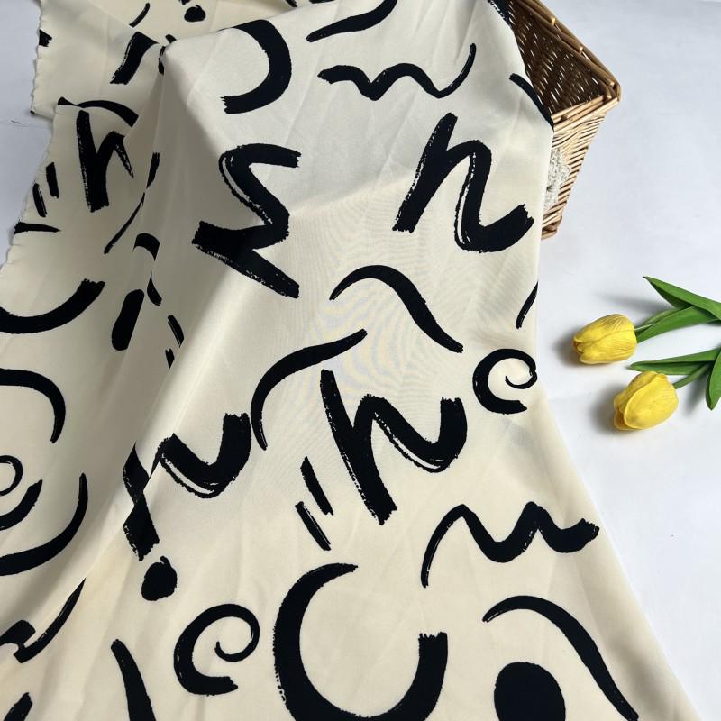Modern Four-Way Stretch Printed Fabric for Women's Fashionable Dress and Shirt