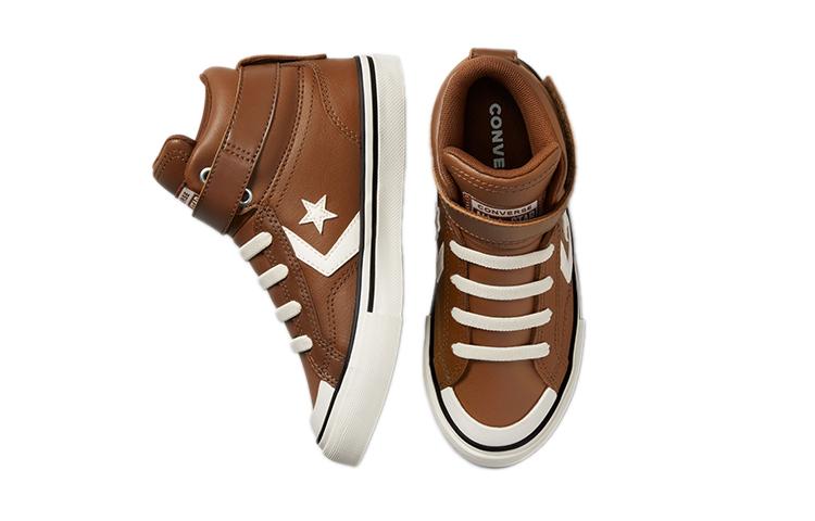 Converse Scarpe da Skateboard per Bambini Pro Blaze Strap Comode High top Kaki Marrone 672121C