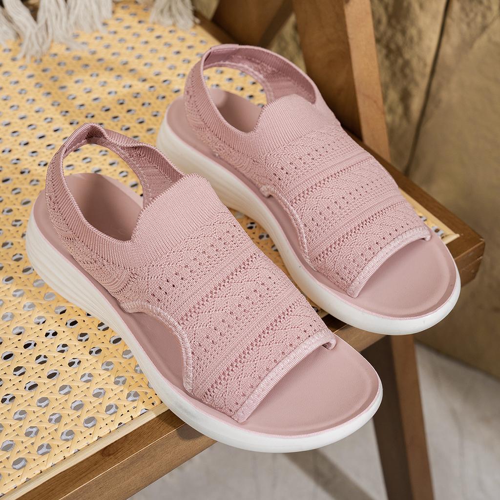 Sandali da Passeggio da Donna con Supporto per l'Arco del Piede Punta Aperta Cinturino Regolabile alla Caviglia Sandali Comodi da Passeggio Scarpe con Zeppa Slingback in Tessuto Traspirante per Donna