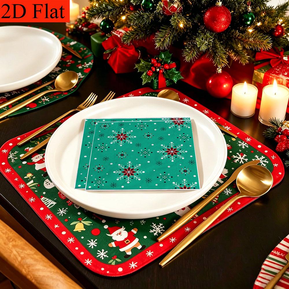 20pcs Disposable Napkins with Snowflake Pattern Print for Wedding,Parties,and Daily Use for Thanksgiving Fall Christmas Table Decoration