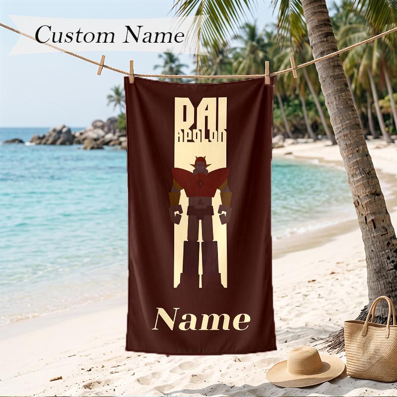 Mazinger Custom Name Printed Beach Towel Personalized Soft Towel For Swimming Beach Travel