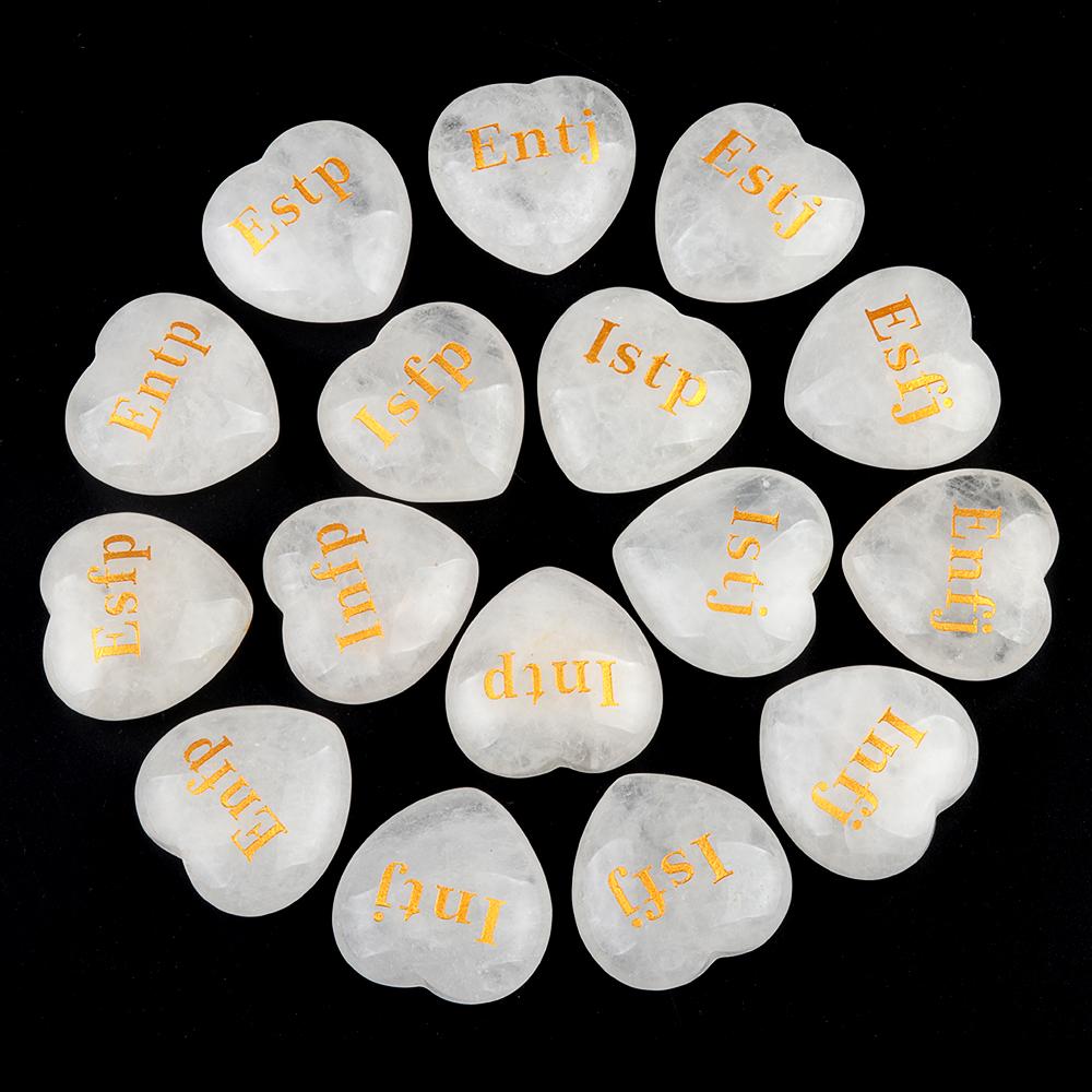 Crystal Ornaments Natural Stone Clear Quartz Heart-Shaped Decorative Ornament Lucky Gift Spiritual Jewelry