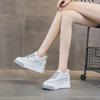 2026 New Board Shoes for Women's Leather Shoes Versatile Thick Soled Muffin Shoes High Rise Casual female Single Shoe Sneakers