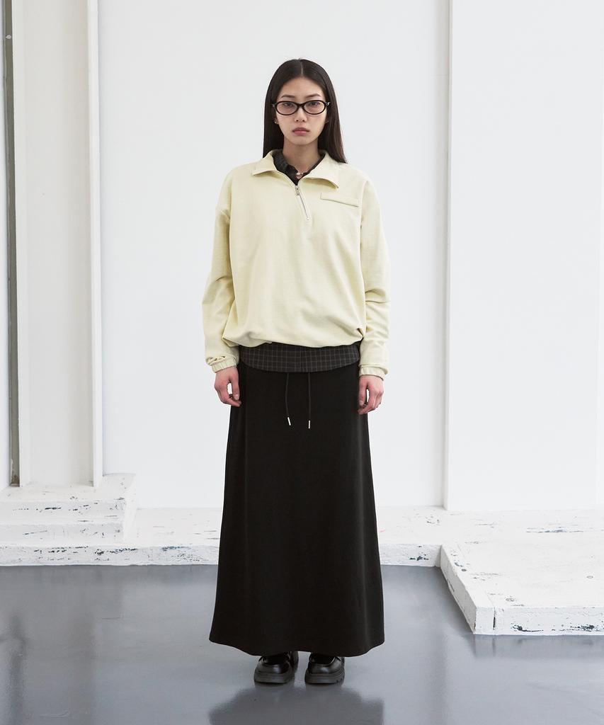 SIS A Folding Terry Long Skirt [Black]