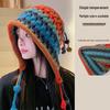 Retro Knitted Pom Pom Tassel Hat for Women – Fashionable and Versatile Headwear Accessory