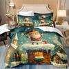Christmas Bedding Set Santa Claus 3D Printed Duvet Cover Set Soft Single Double Size Bed Set  Christmas Decorations
