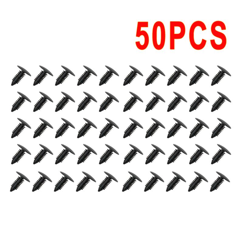 

50/100/200 шт. Универсальные пластиковые крепежи Выжимная клипса-заклепка 8 мм Автомобильная нейлоновая клипса с зазубринами Крепежная клипса для панели