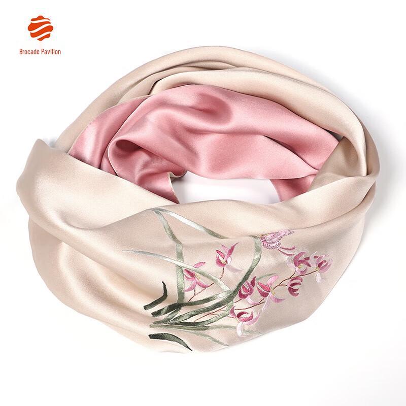 Zhenjinlou Double-Layer Suzhou Silk Embroidery Scarf & Shawl