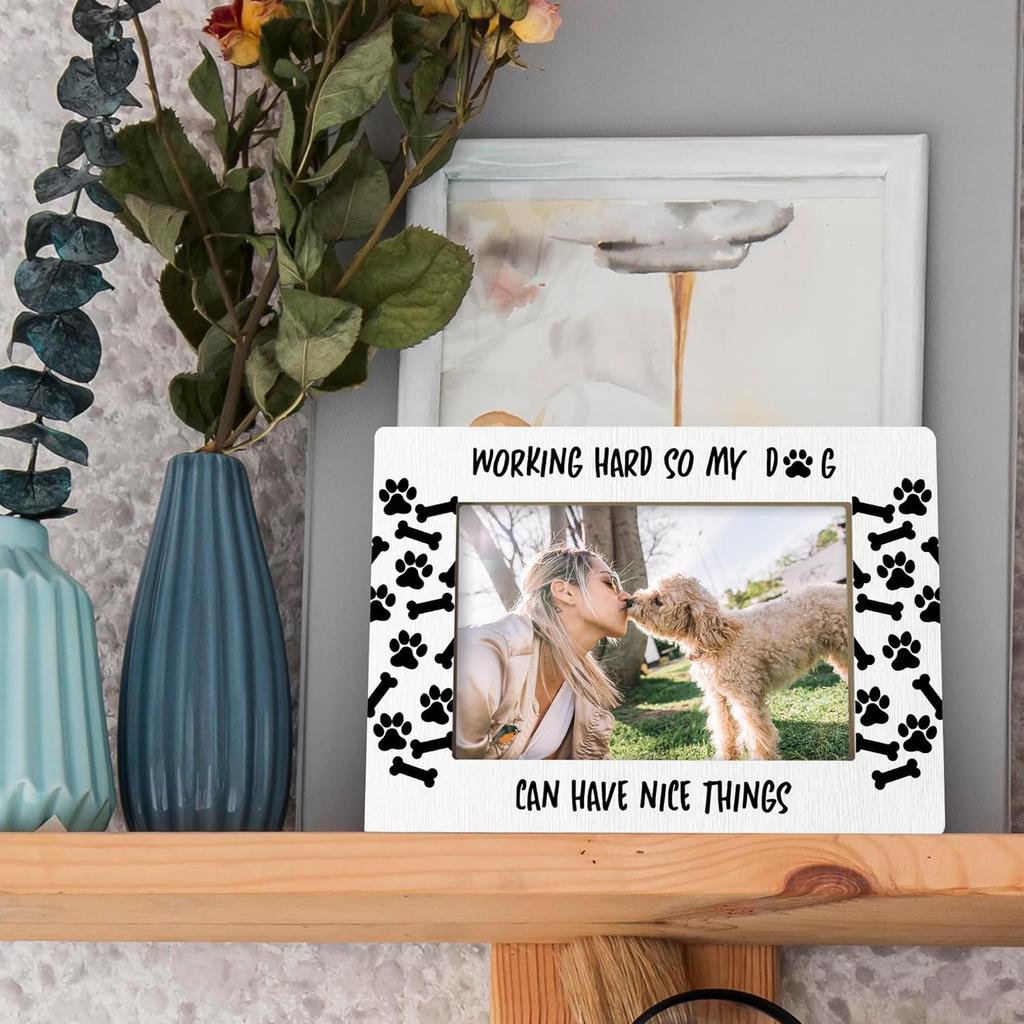 Funny Dog Gift Picture Frame, Gifts for Dog Lovers, Dogs Themed Gift, Puppy Pet Dogs Owner Stuff Gifts, Photo Frame 4x6 Horizontal Photo for Tabletop