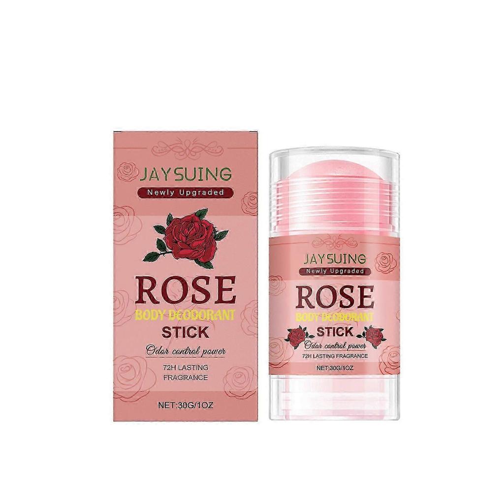 2025 Jaysuing Body Care Stick Rose Scent Natural Freshness Body Underarm Sweat Odor-Eliminating Portable Stick