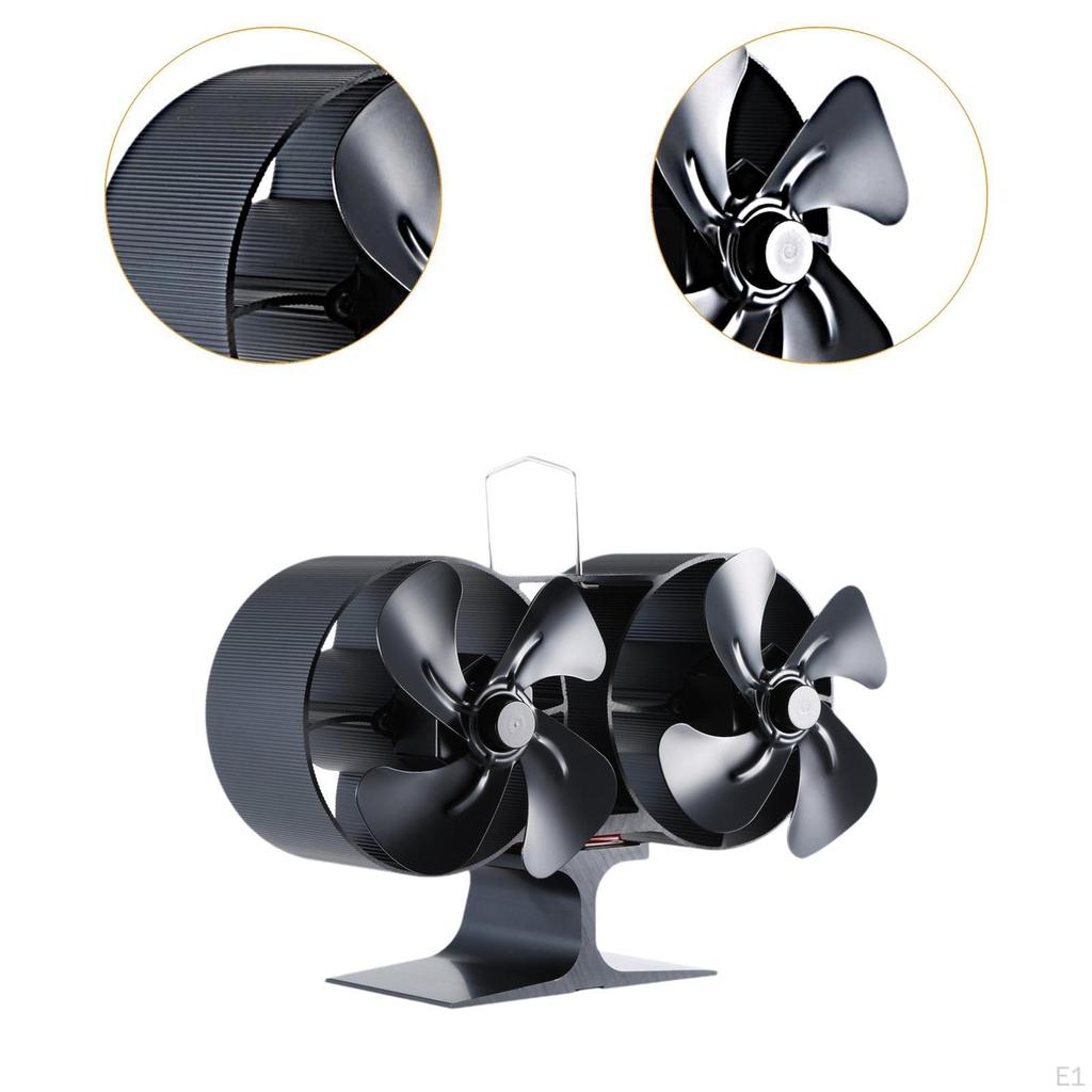 4 Blades Non-Electric Fireplace Fan with Motor Design Wear-Resistant Heater