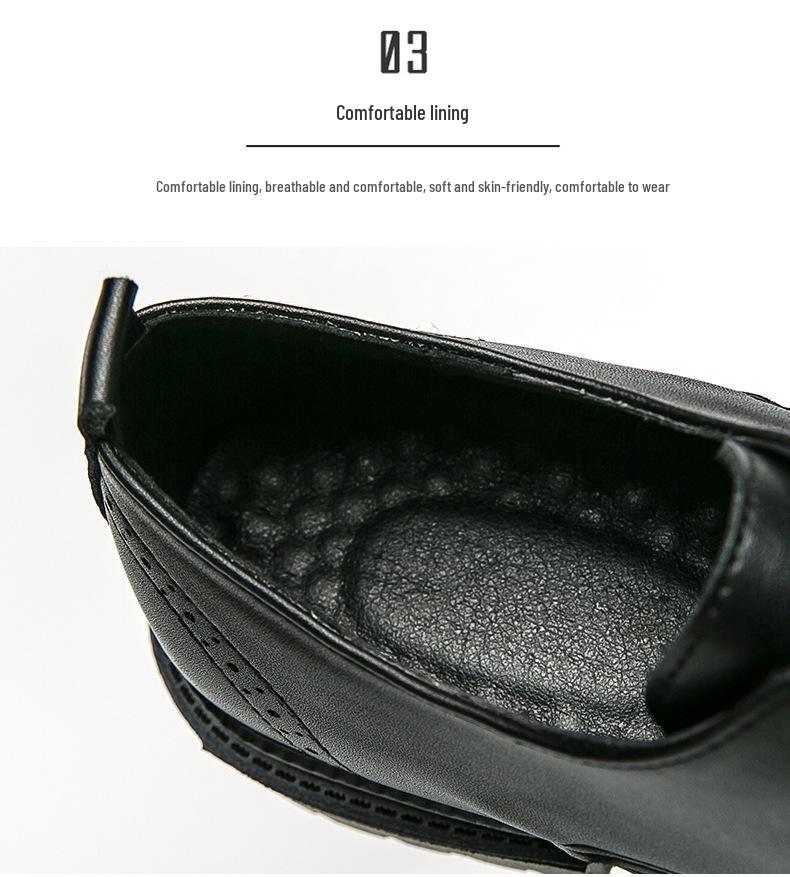 2025 Men's Korean Style Formal Brogue Leather Shoes - British Style Wedding & Business Casual Shoes, Size 45