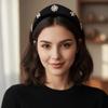 Elegant Crown Hair Hoop British Vintage Hair Accessories Simple Velvet Triangle Headband  Women