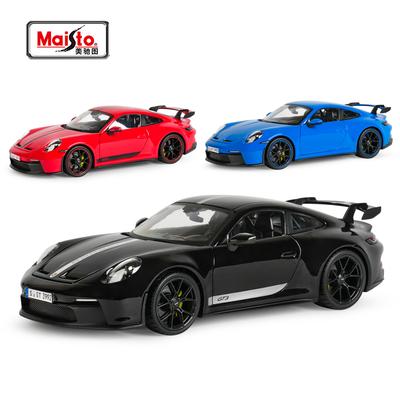 Maisto 1:18 2022 Porsche 911 GT3 Sports Car Orange Static Die Cast Vehicles Collectible Model Car Toys