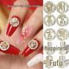 Luxury New Year Zirconia Nail Art Ornaments: Auspicious Diamond Decorations