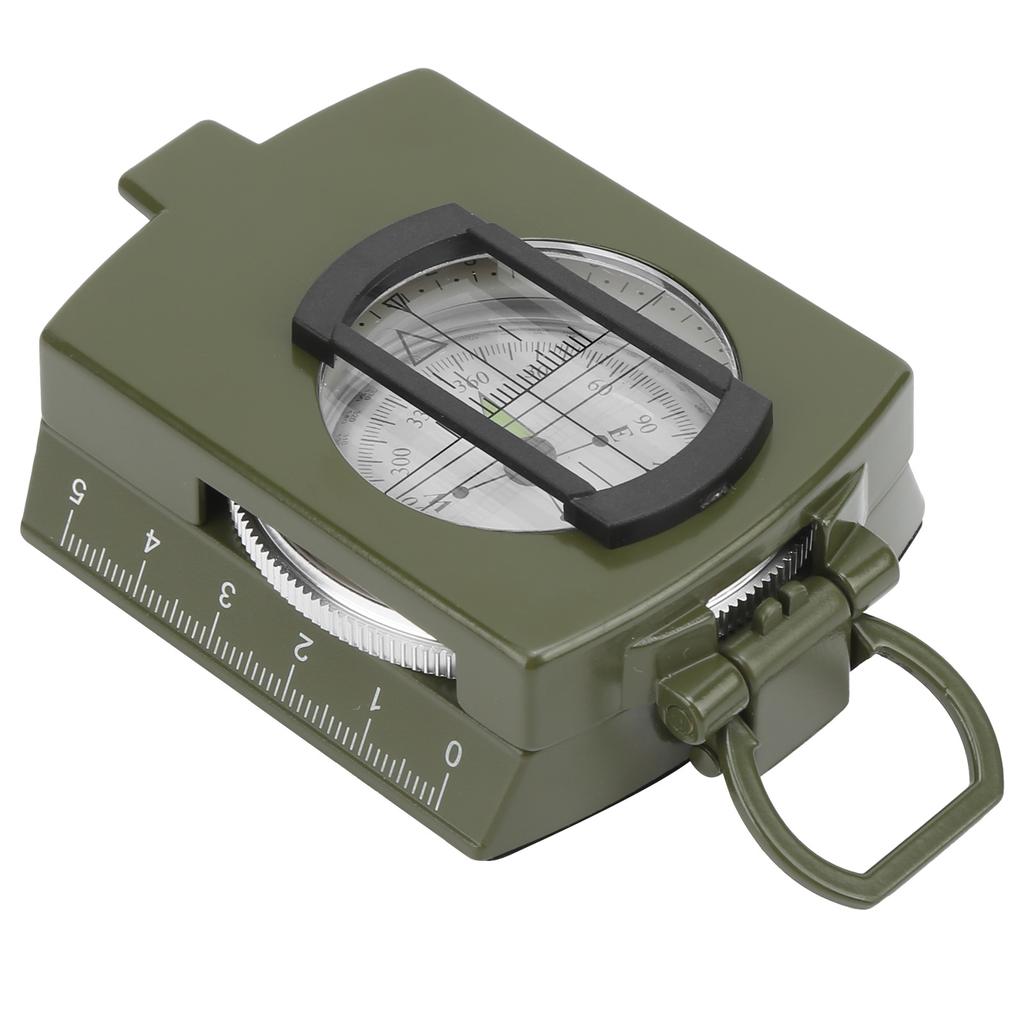 DC60‑2A Aluminium Alloy Foldable Multifunctional Luminous Compass Outdoor SuppliesArmy Green